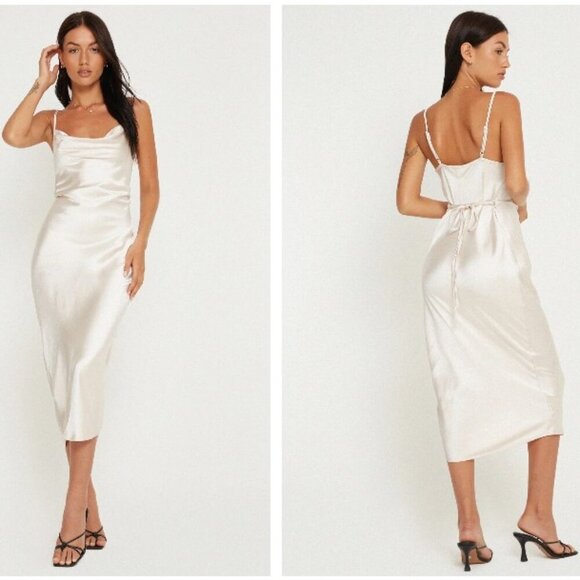 Motel Rocks Palasha Dress in Satin Ivory size Small NWT - Picture 9 of 10